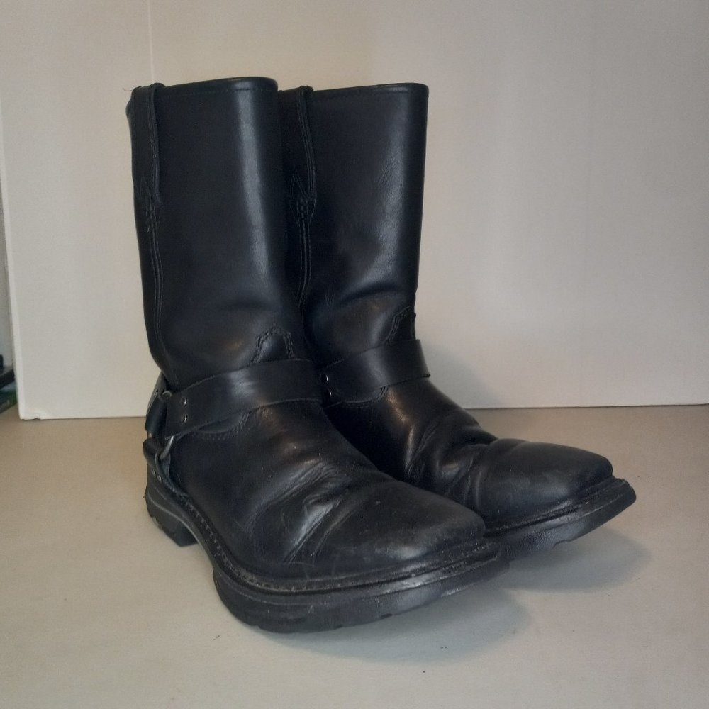 Wolverine Leather Motorcycle Boots Black Size 10.5